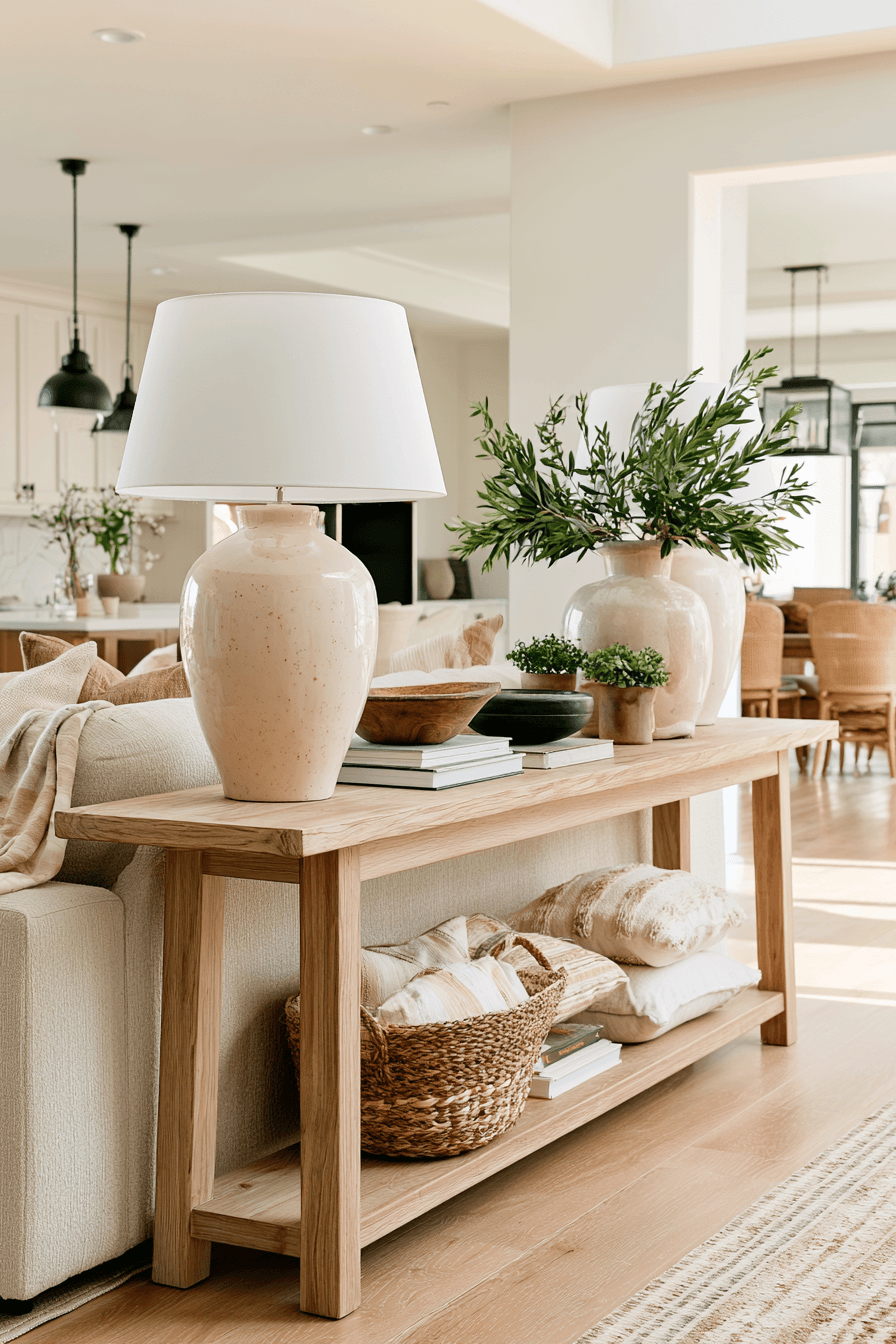 27 Cozy Console Table Decorating Behind Couch Looks