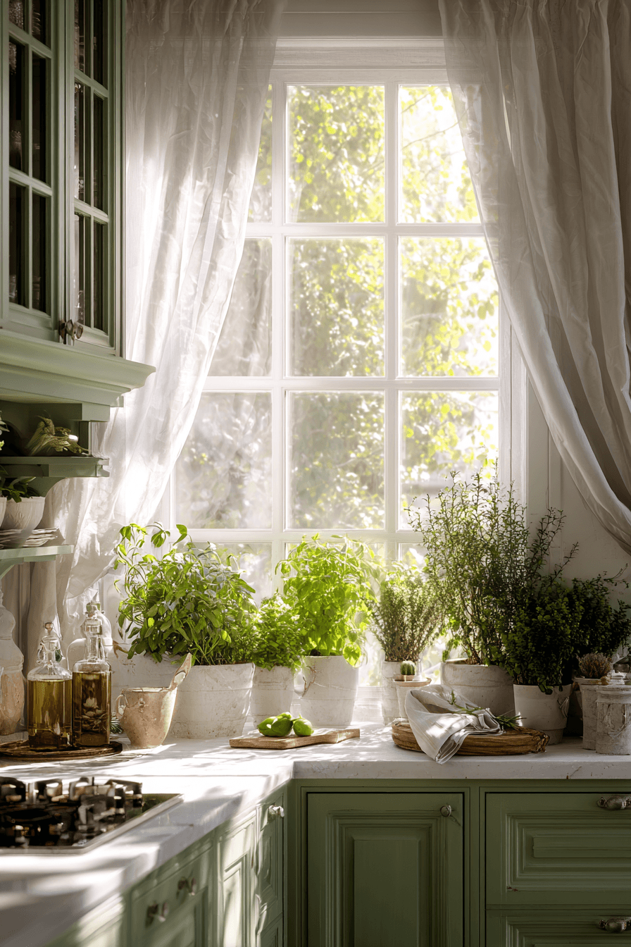 27 Warm Evergreen Fog Kitchen Cabinets