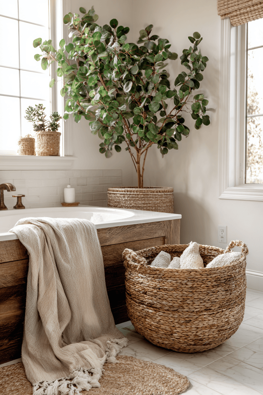 27 Cozy Bathroom Plant Decor Ideas