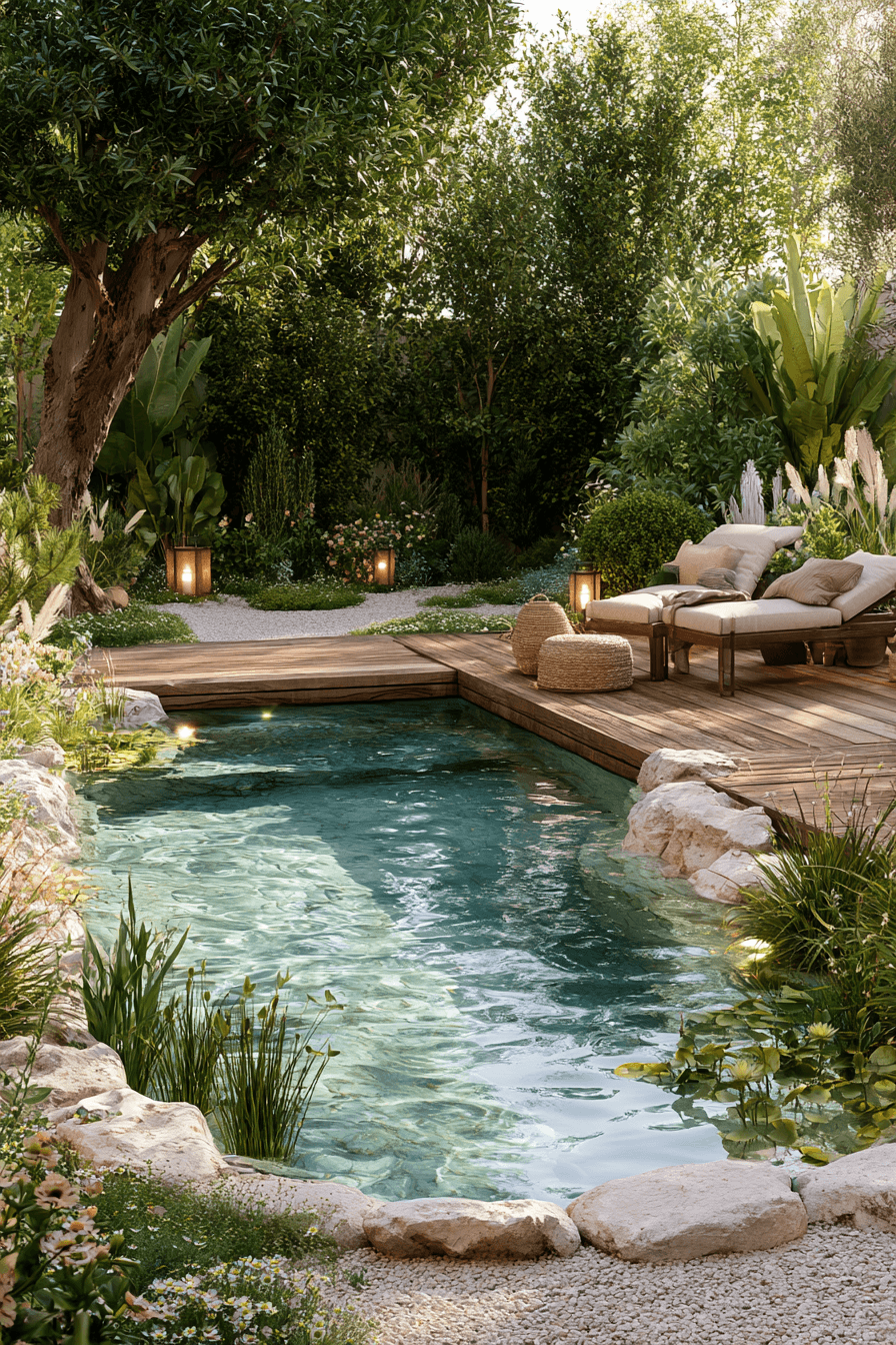 27 Cozy Natural Swimming Pool Designs for a Relaxing Garden Escape