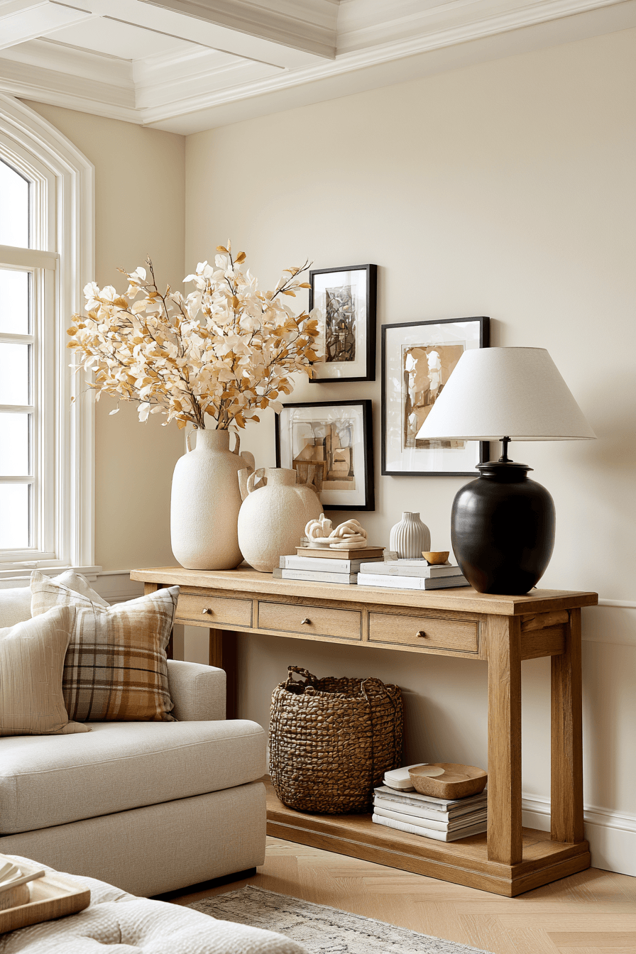27 Cozy Console Table Decorating Behind Couch Looks