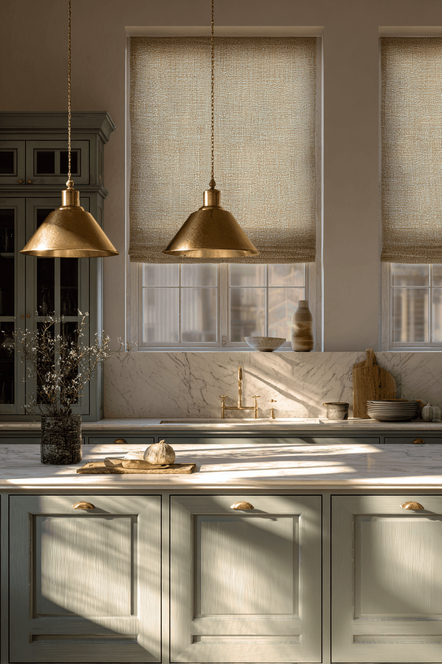 27 Warm Evergreen Fog Kitchen Cabinets