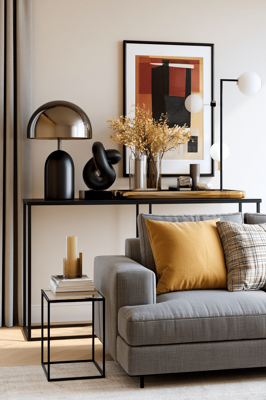27 Cozy Console Table Decorating Behind Couch Looks
