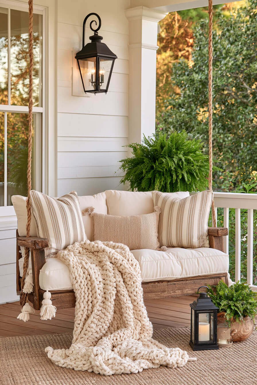 27 Creative Porch Swing Decorating Ideas