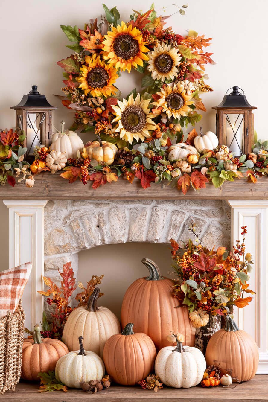 27 Cozy Fall Garland Mantel Ideas