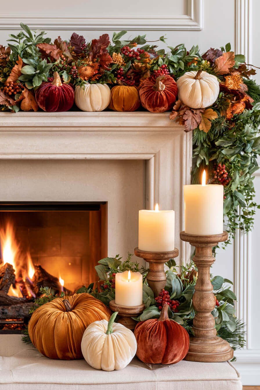27 Cozy Fall Garland Mantel Ideas