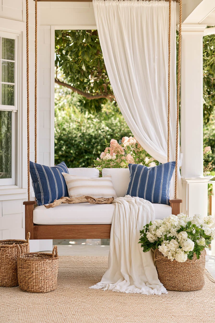 27 Creative Porch Swing Decorating Ideas