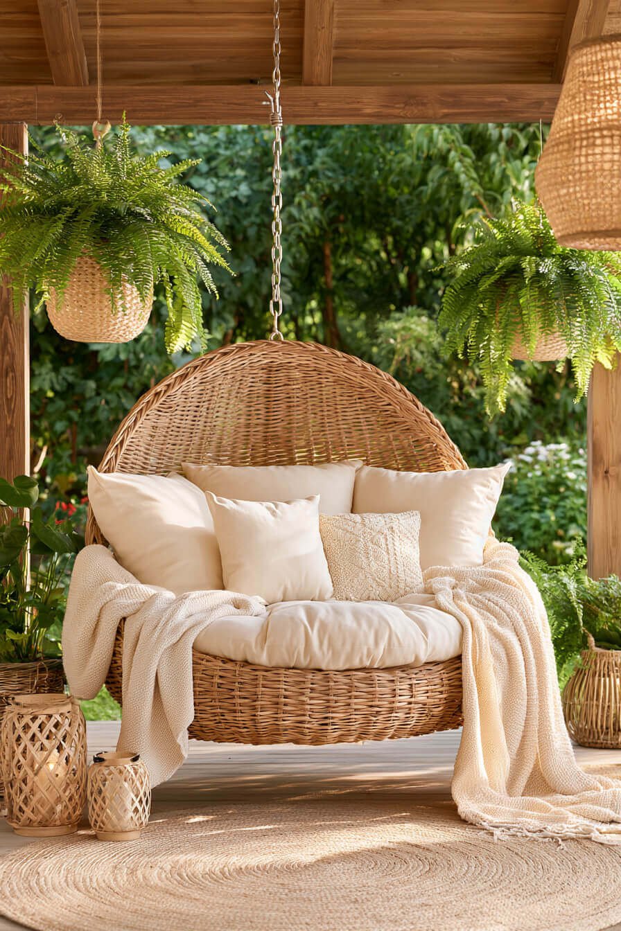 27 Creative Porch Swing Decorating Ideas