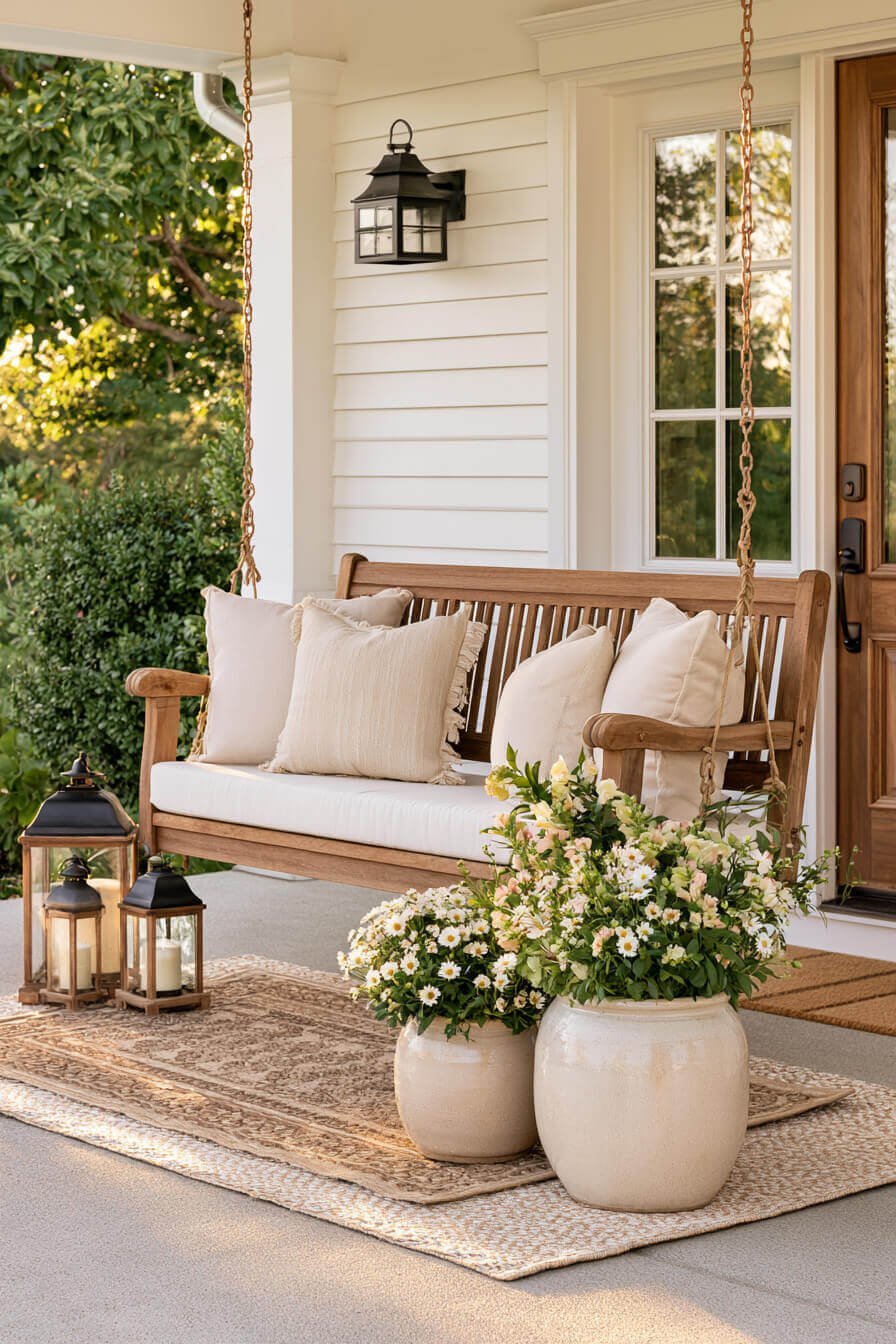27 Creative Porch Swing Decorating Ideas