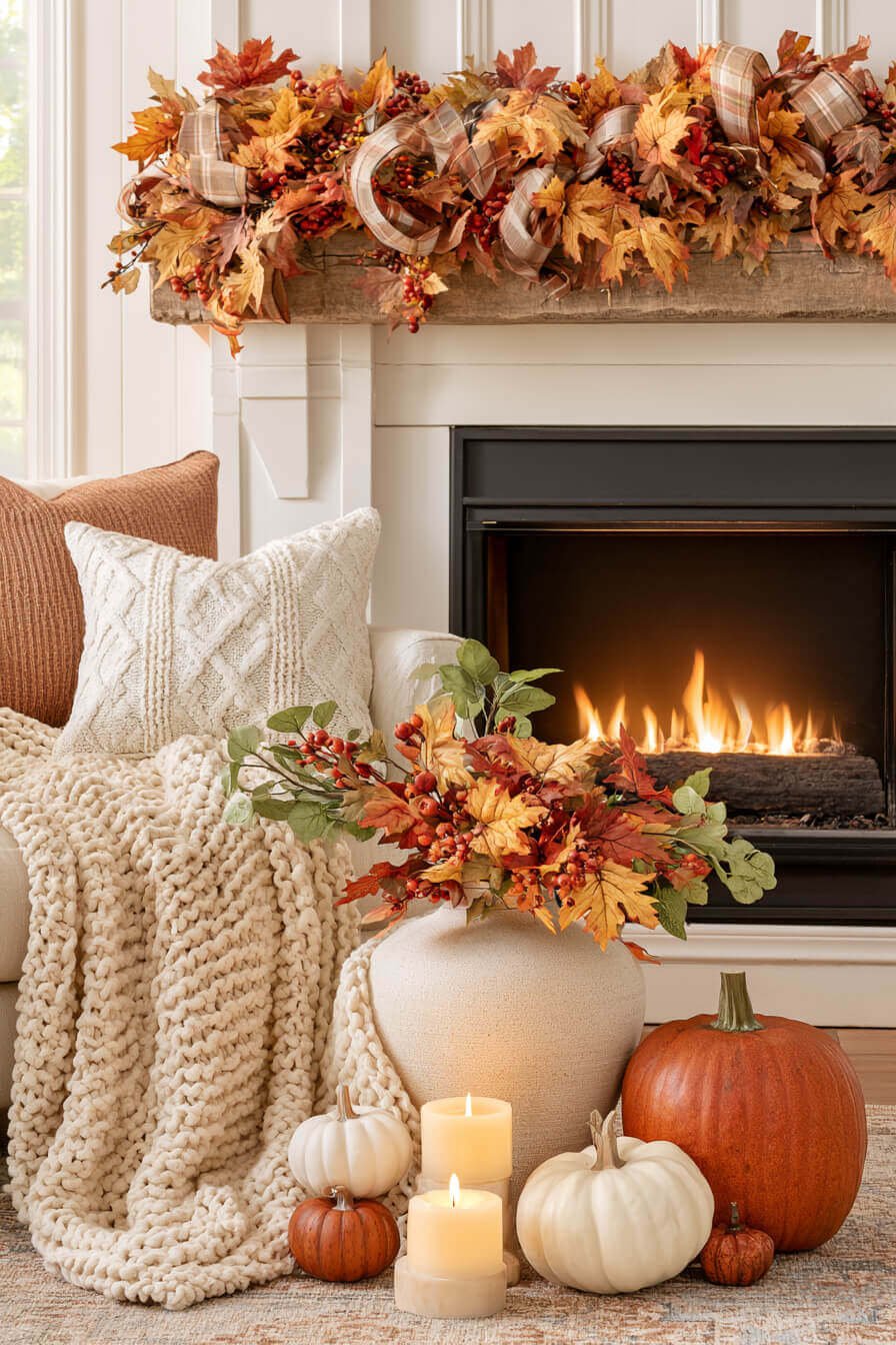 27 Cozy Fall Garland Mantel Ideas