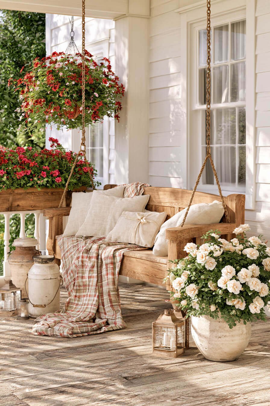 27 Creative Porch Swing Decorating Ideas