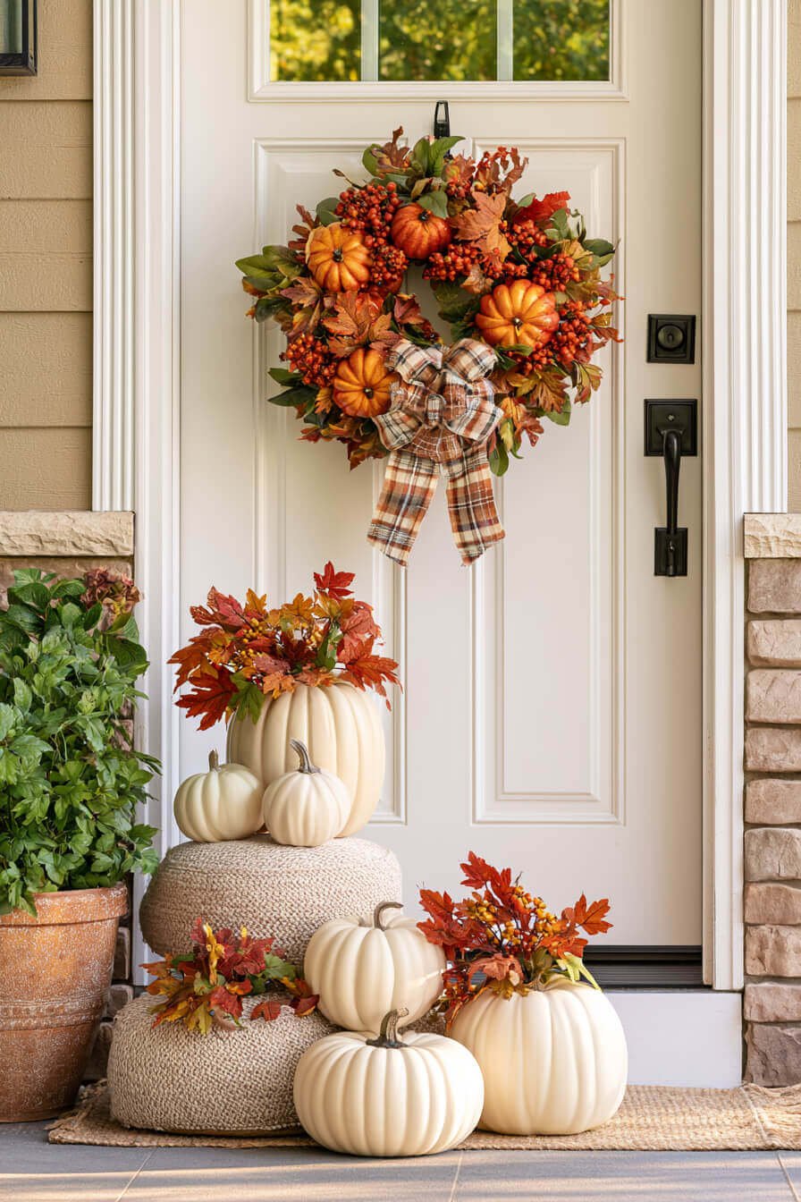27 Modern Fall Wreaths For Stylish Homes