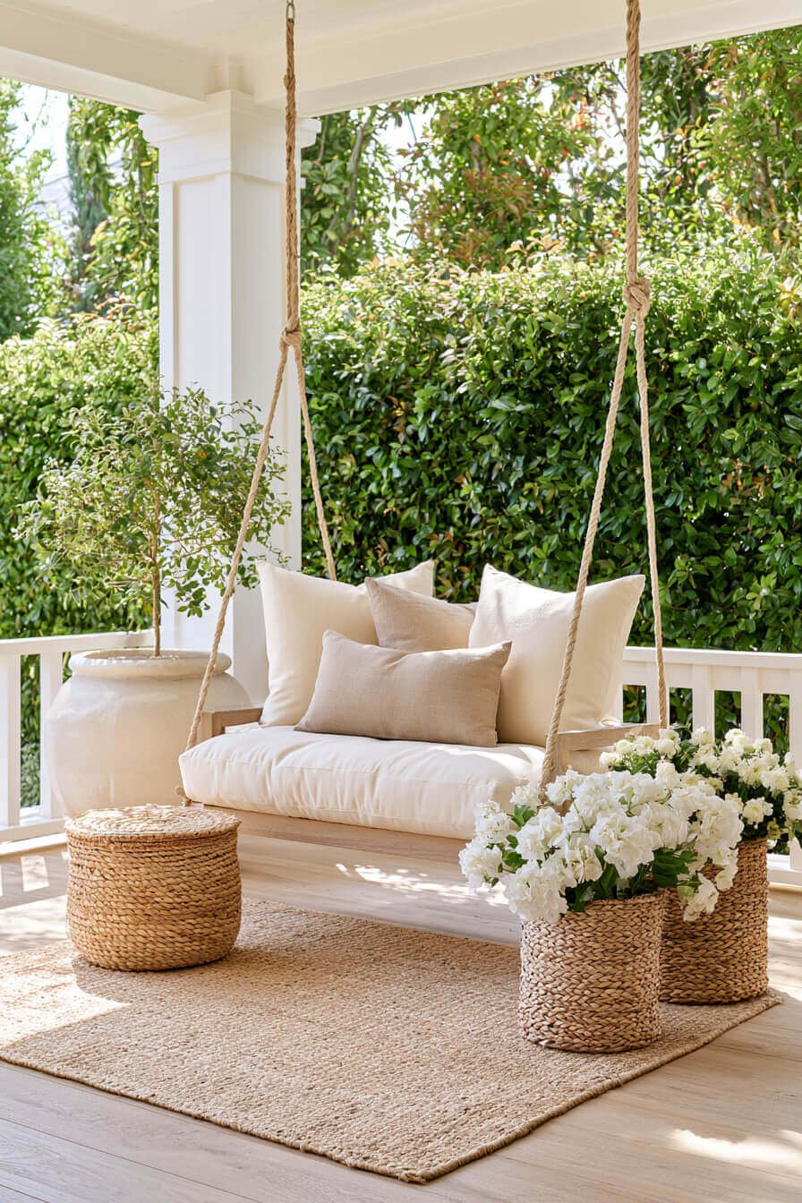 27 Creative Porch Swing Decorating Ideas
