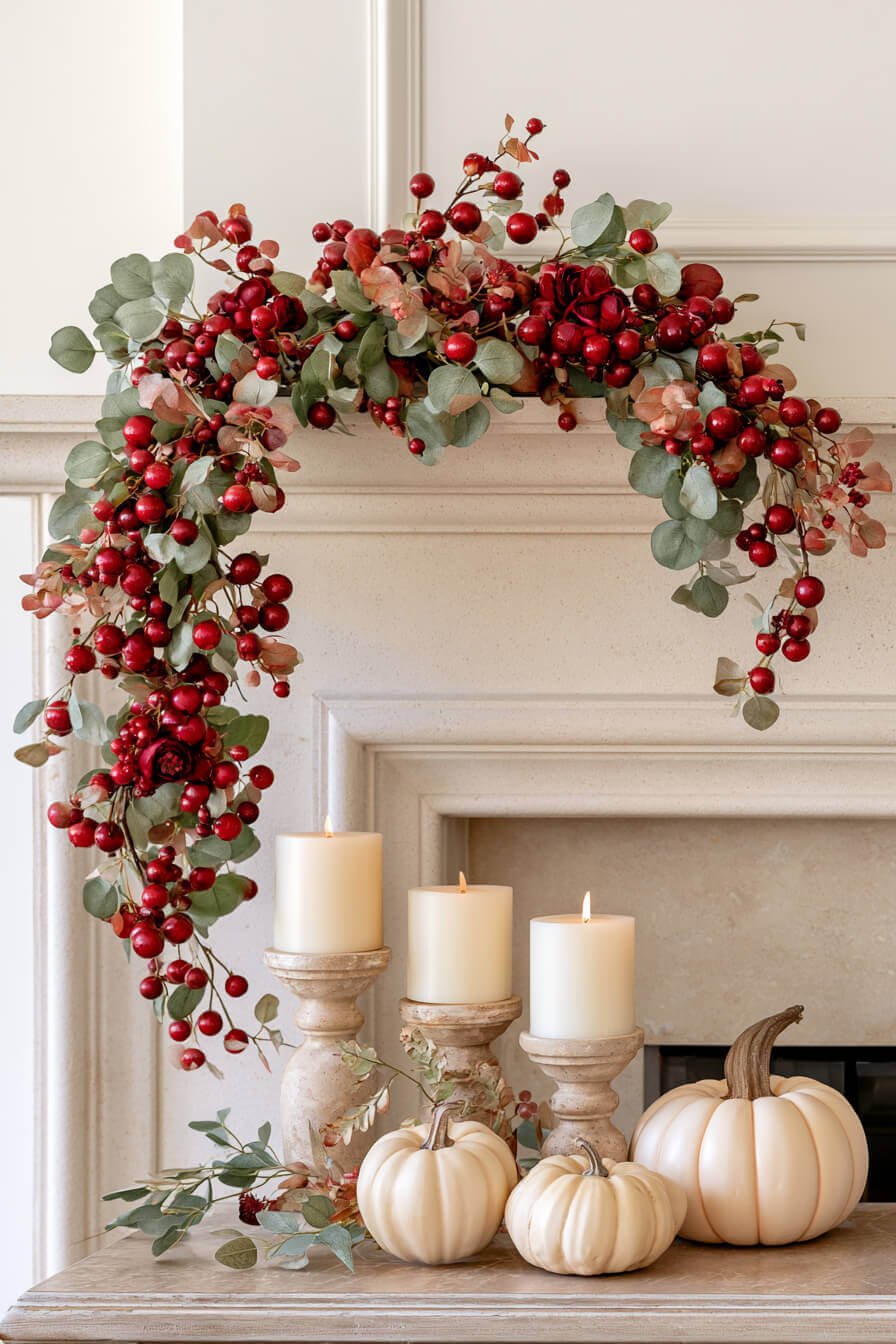 27 Cozy Fall Garland Mantel Ideas