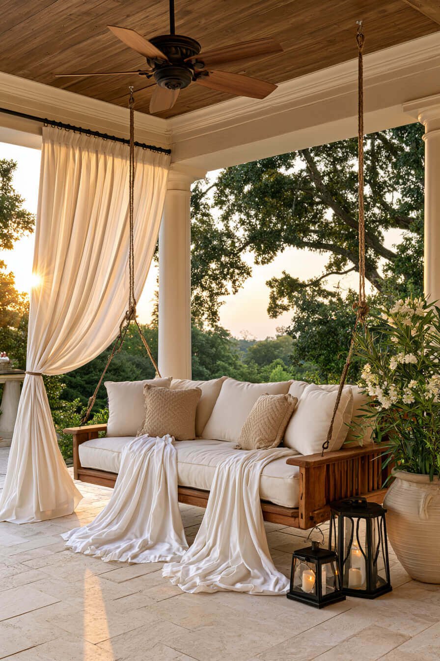 27 Creative Porch Swing Decorating Ideas
