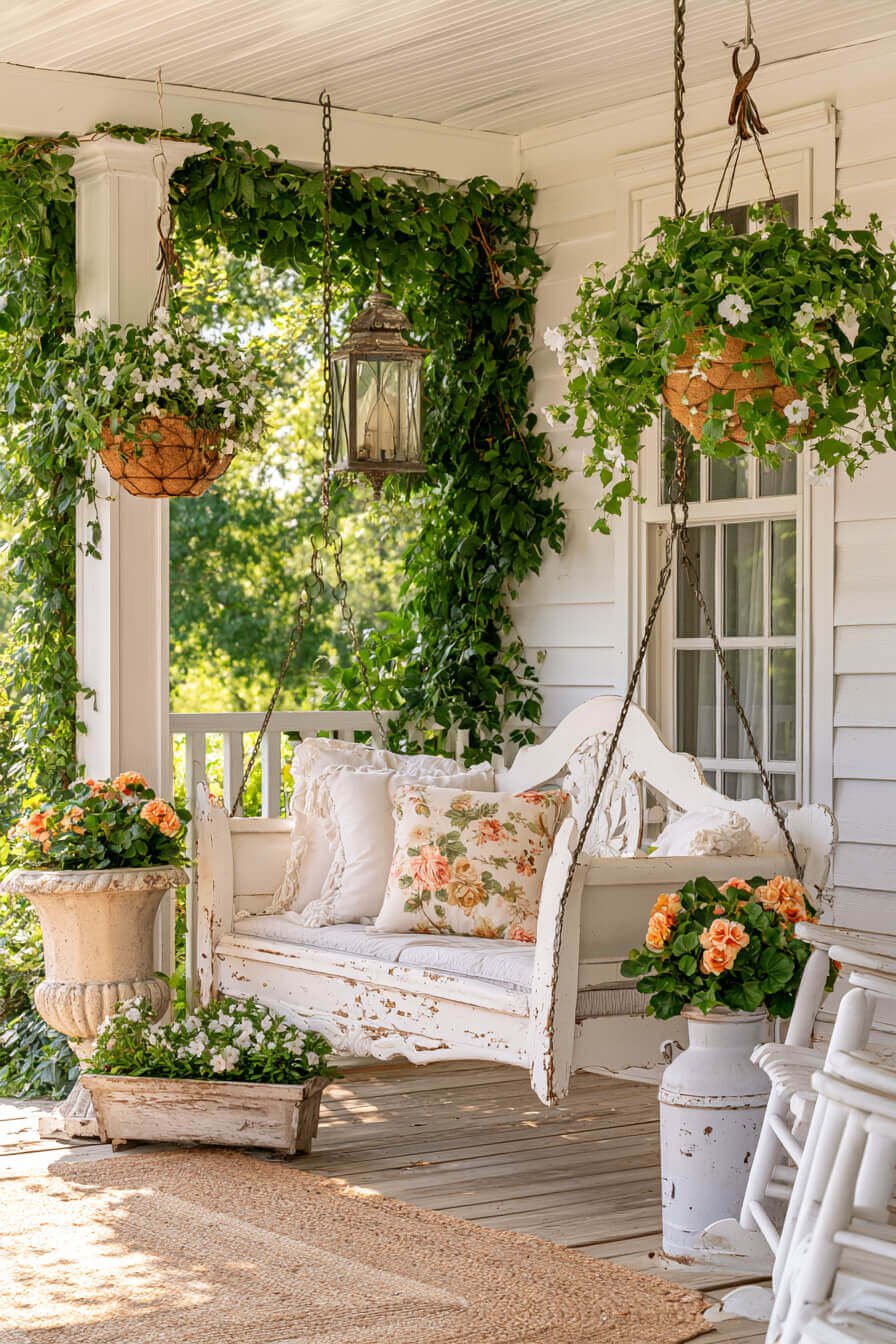 27 Creative Porch Swing Decorating Ideas