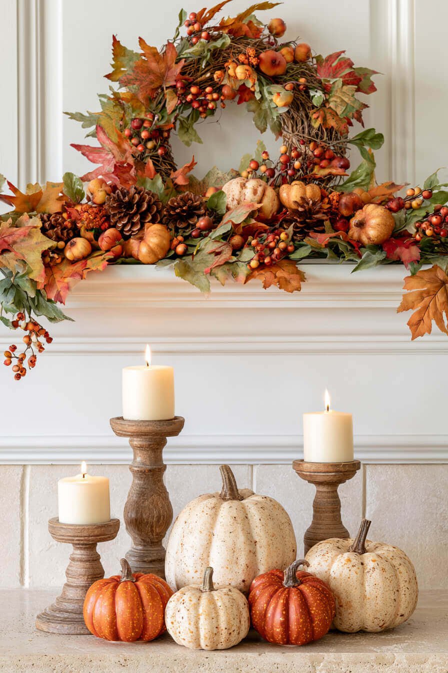 27 Cozy Fall Garland Mantel Ideas