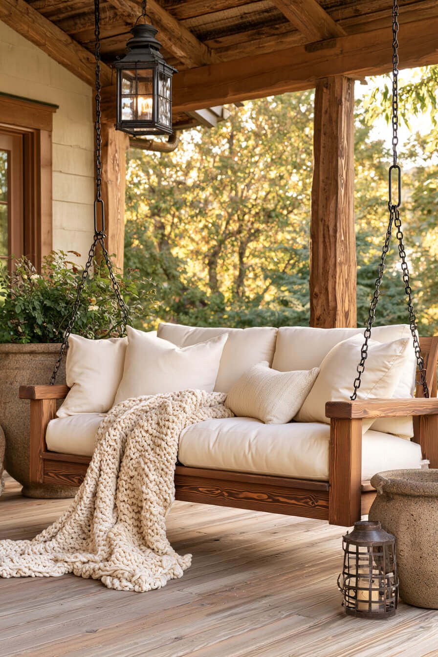 27 Creative Porch Swing Decorating Ideas