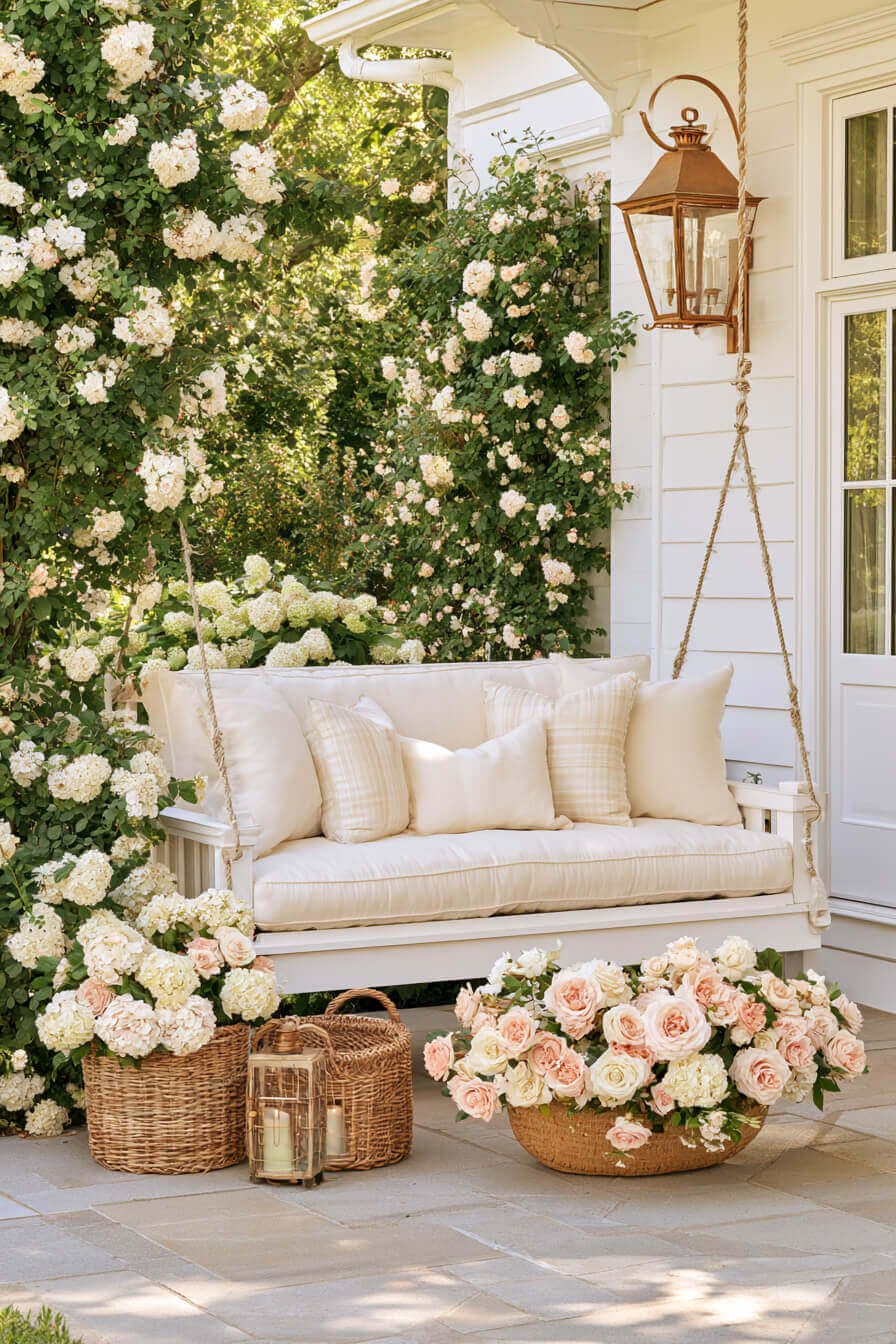 27 Creative Porch Swing Decorating Ideas
