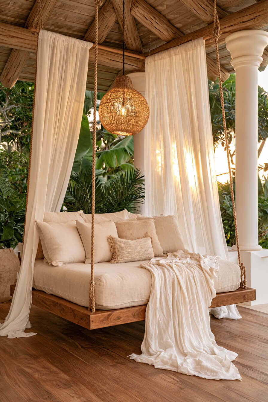 27 Creative Porch Swing Decorating Ideas