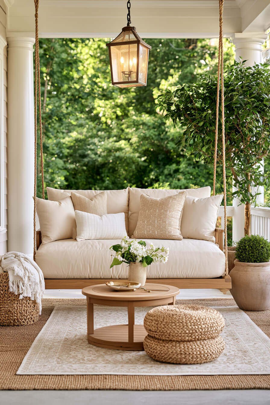 27 Creative Porch Swing Decorating Ideas