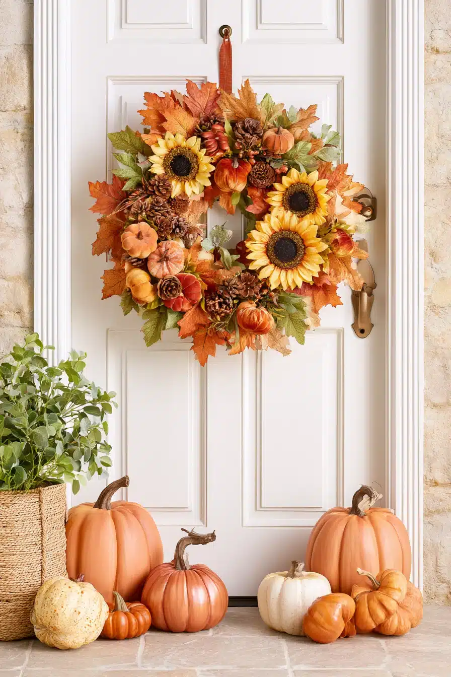 27 Beautiful Fall Wreaths for a Warm and Welcoming Autumn Front Door