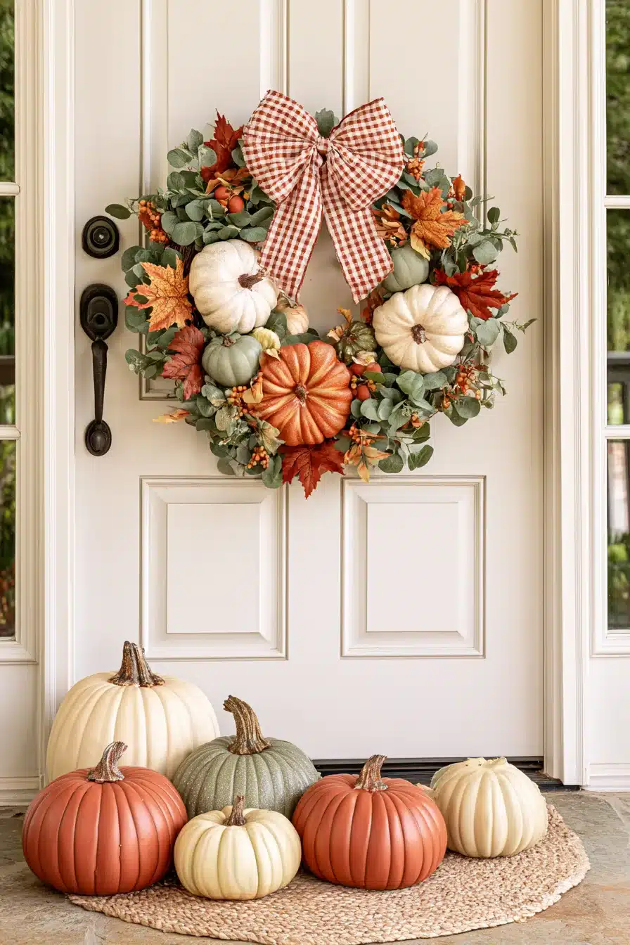 27 Gorgeous Fall Front Door Wreaths for a Warm Autumn Welcome