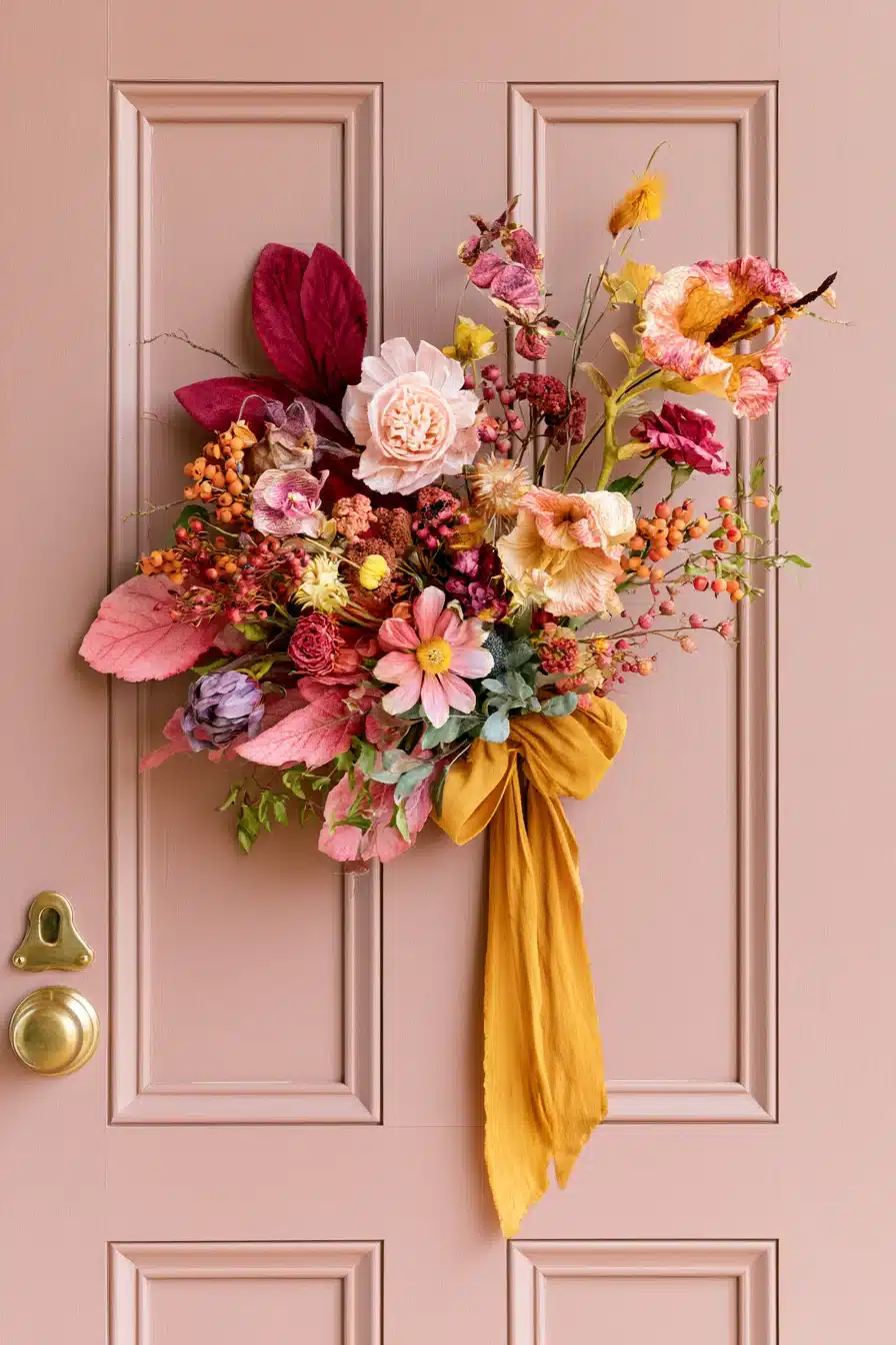 27 Gorgeous Fall Front Door Wreaths for a Warm Autumn Welcome