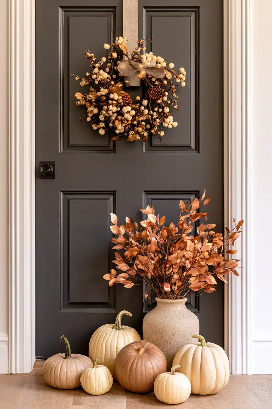 27 Gorgeous Fall Front Door Wreaths for a Warm Autumn Welcome