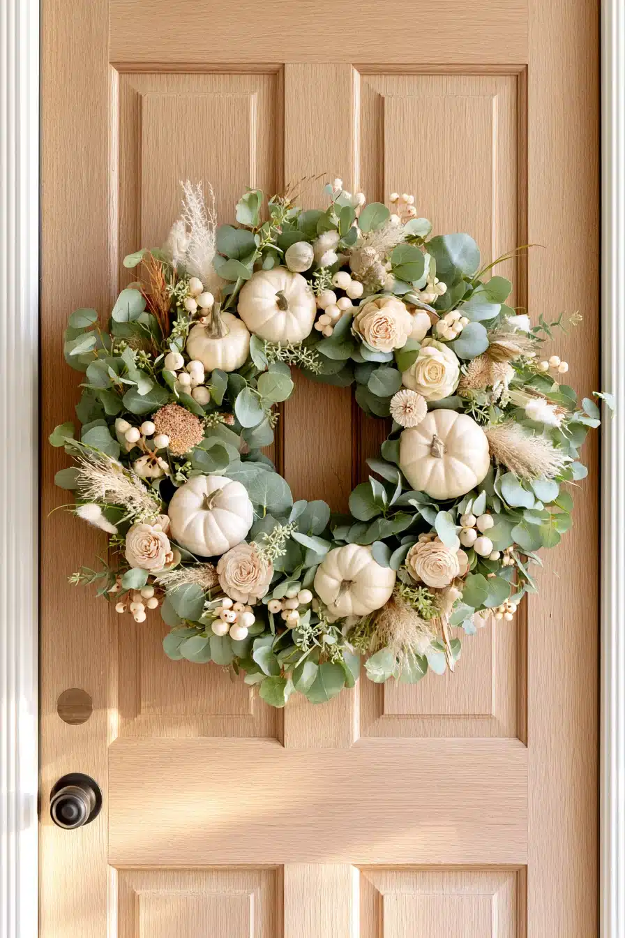 27 Gorgeous Fall Front Door Wreaths for a Warm Autumn Welcome