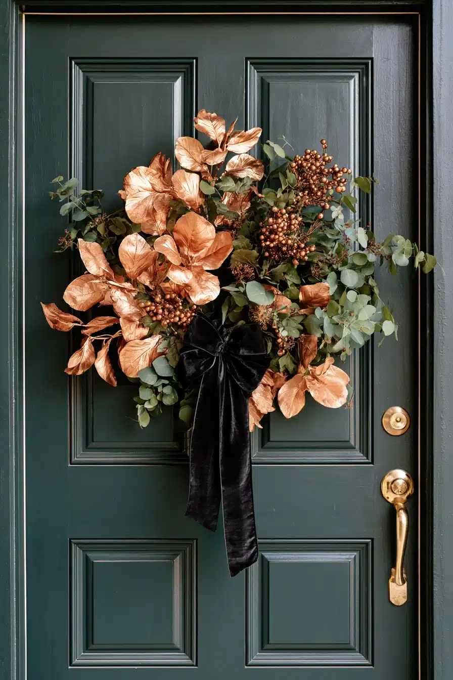 27 Gorgeous Fall Front Door Wreaths for a Warm Autumn Welcome