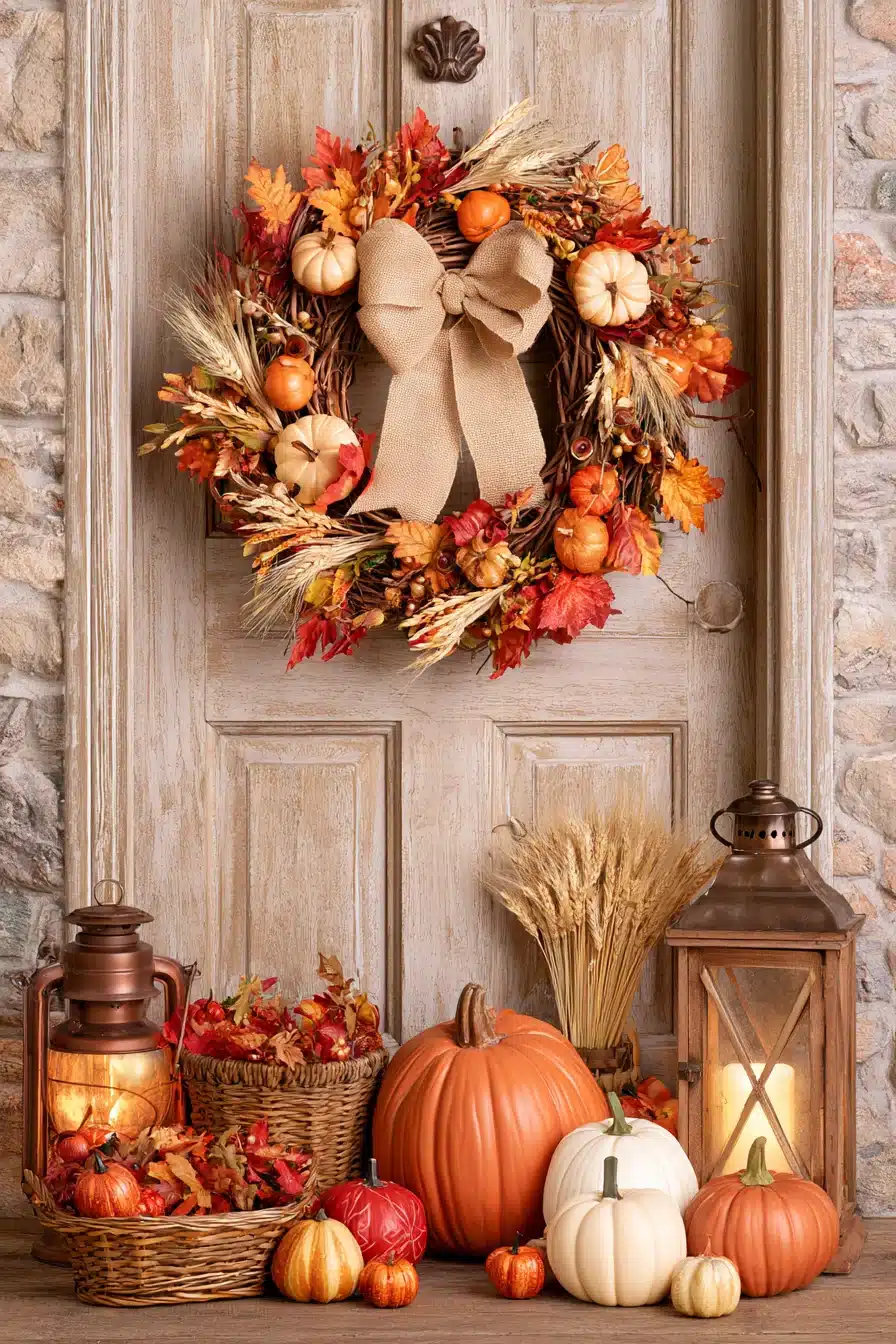 27 Beautiful Fall Wreaths for a Warm and Welcoming Autumn Front Door