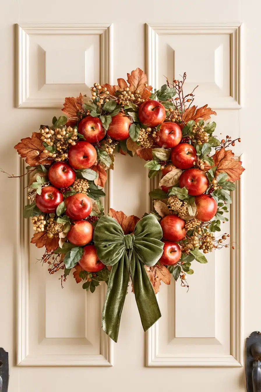 27 Gorgeous Fall Front Door Wreaths for a Warm Autumn Welcome