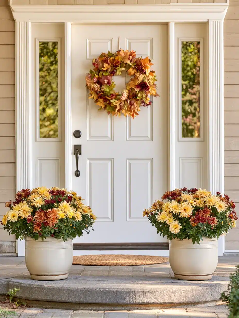 27 Gorgeous Mums Front Porch Ideas for a Colorful Fall Welcome