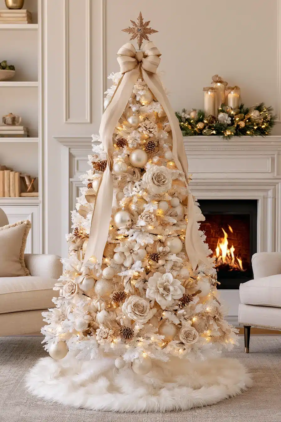 27 Magical White Christmas Tree Ideas For A Dreamy Holiday Home