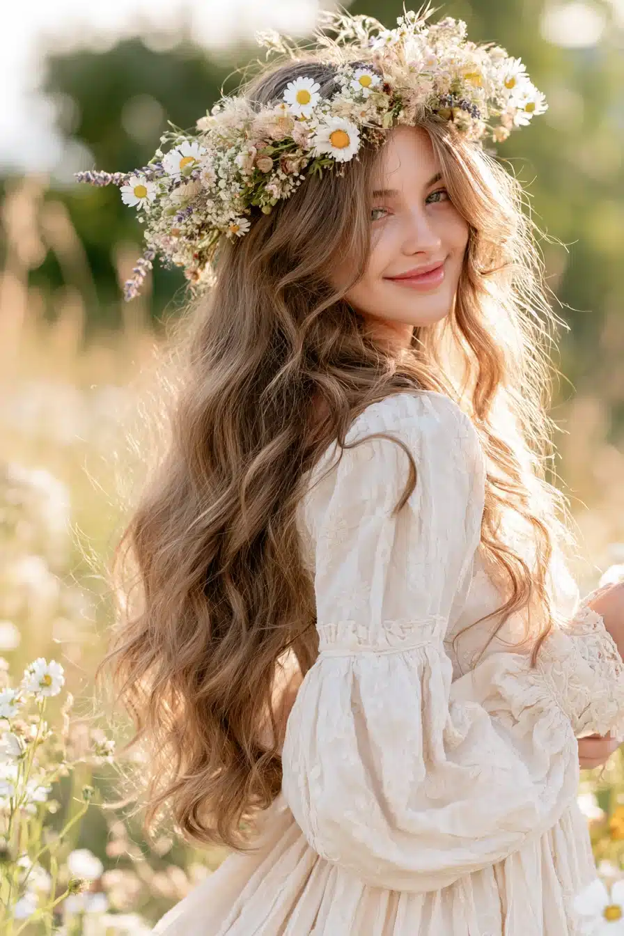 27 Dreamy Cottagecore Hairstyles for Long Hair Full of Romantic Charm