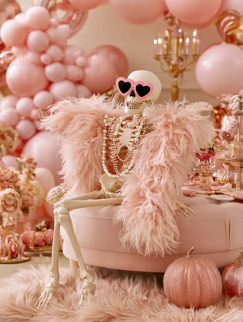 27 Pretty Pink Halloween Decor Ideas for a Playful Spooky Home