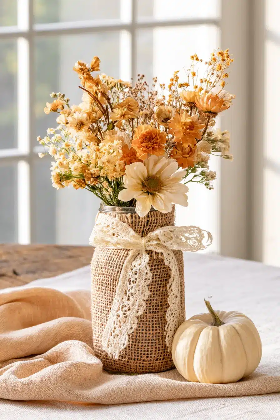 27 Cozy Fall Mason Jar Centerpieces for a Beautiful Autumn Table