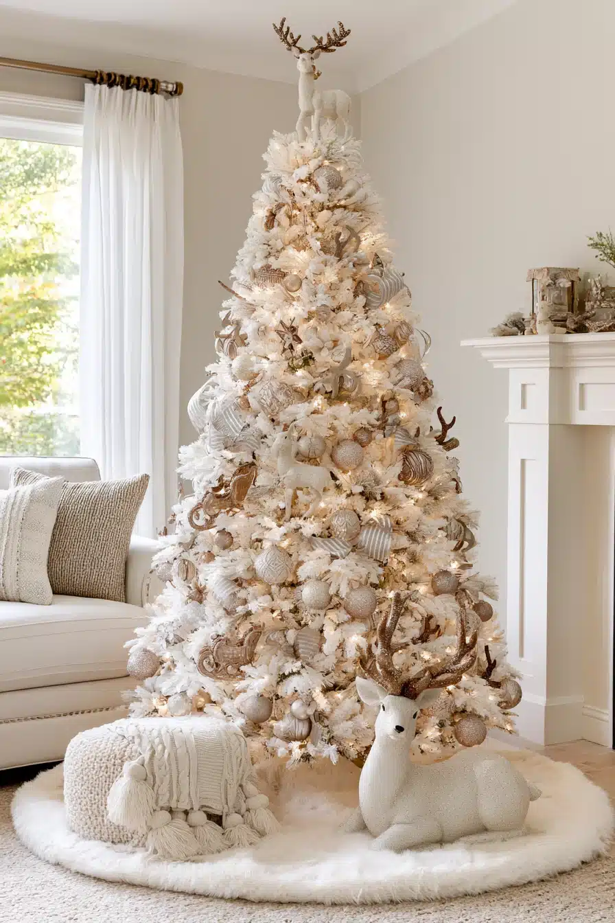 27 Magical White Christmas Tree Ideas For A Dreamy Holiday Home