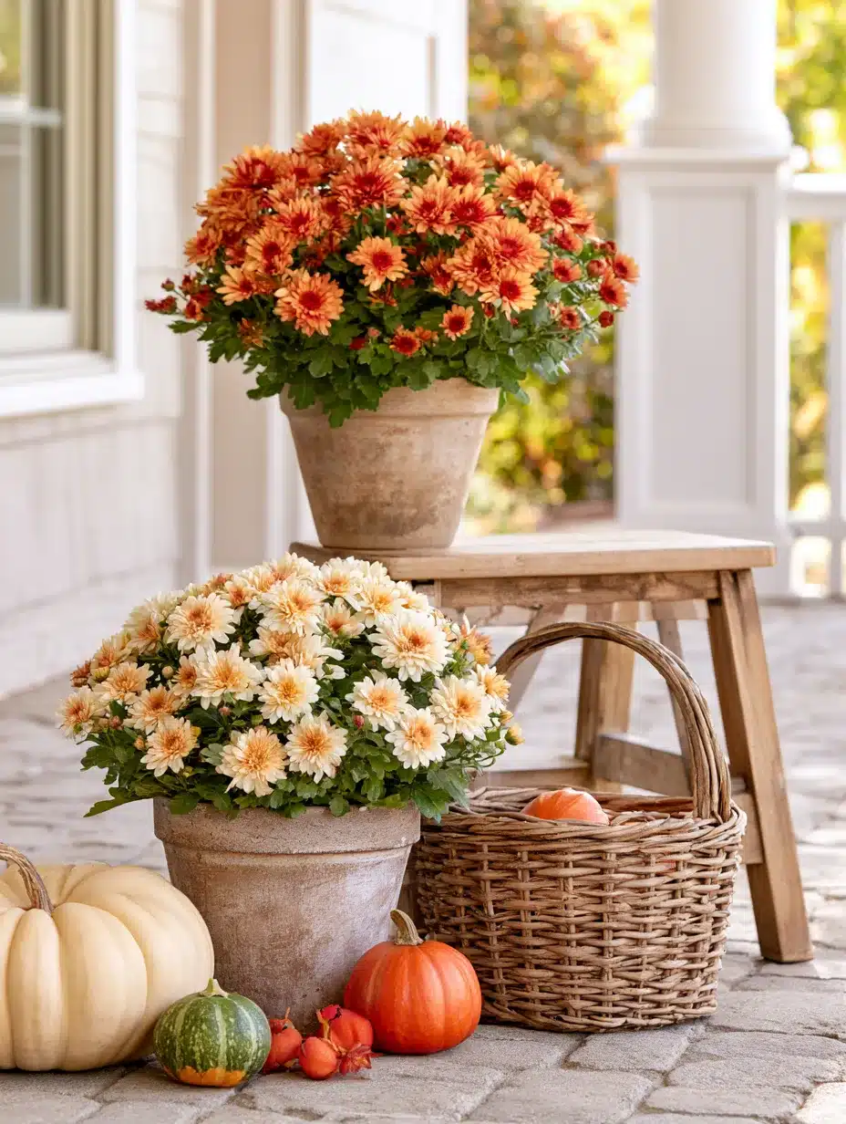 27 Gorgeous Mums Front Porch Ideas for a Colorful Fall Welcome
