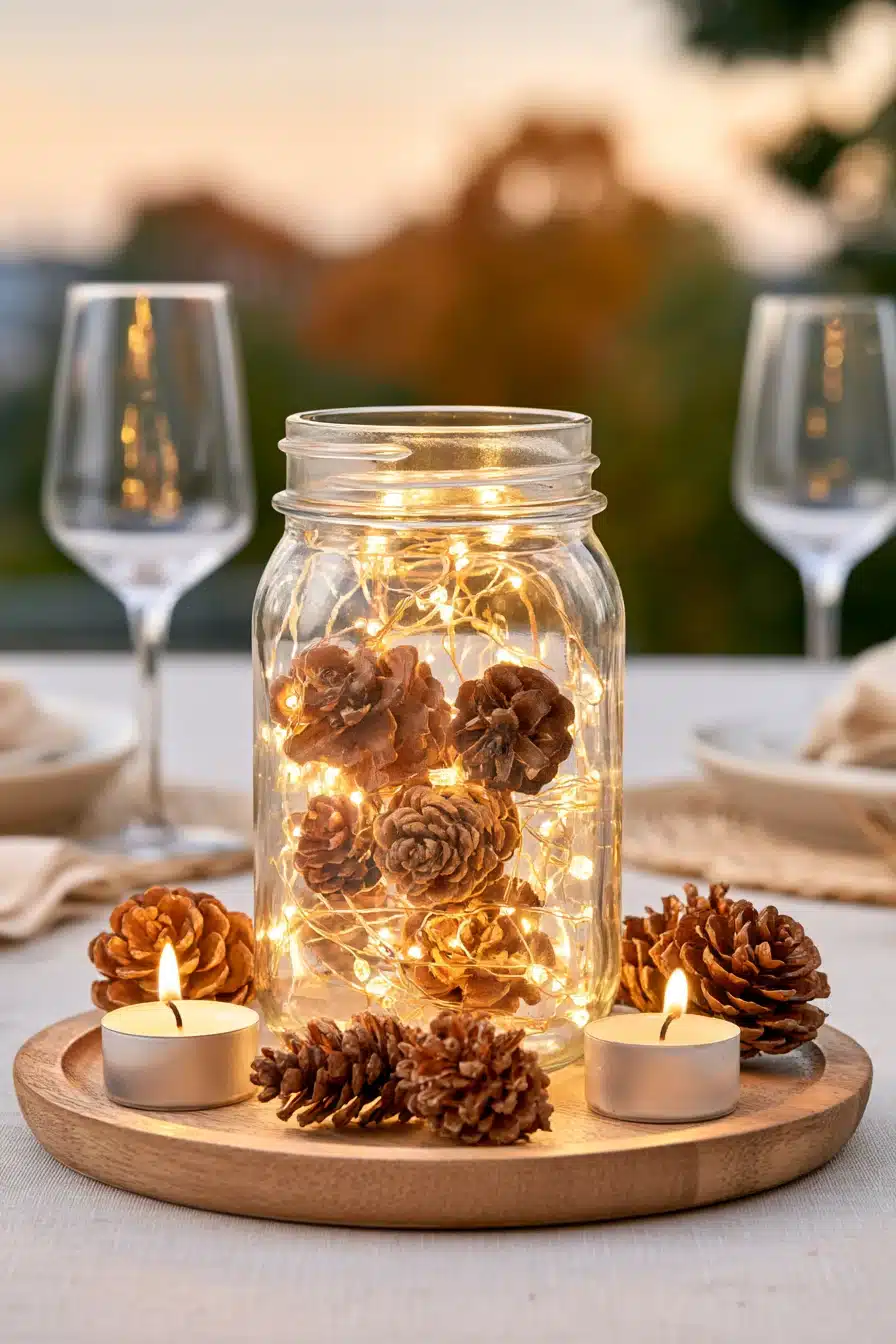 27 Cozy Fall Mason Jar Centerpieces for a Beautiful Autumn Table