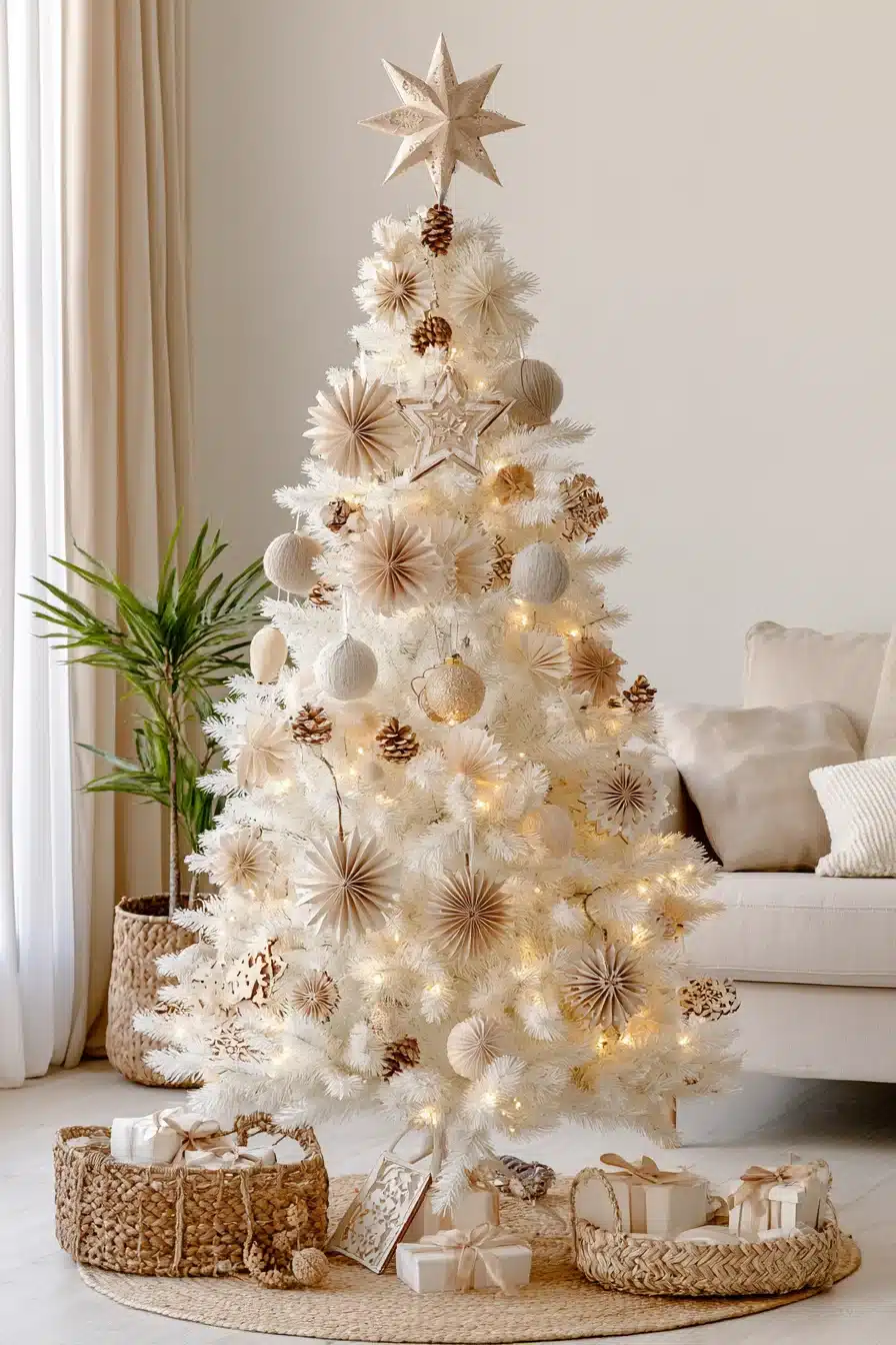 27 Magical White Christmas Tree Ideas For A Dreamy Holiday Home