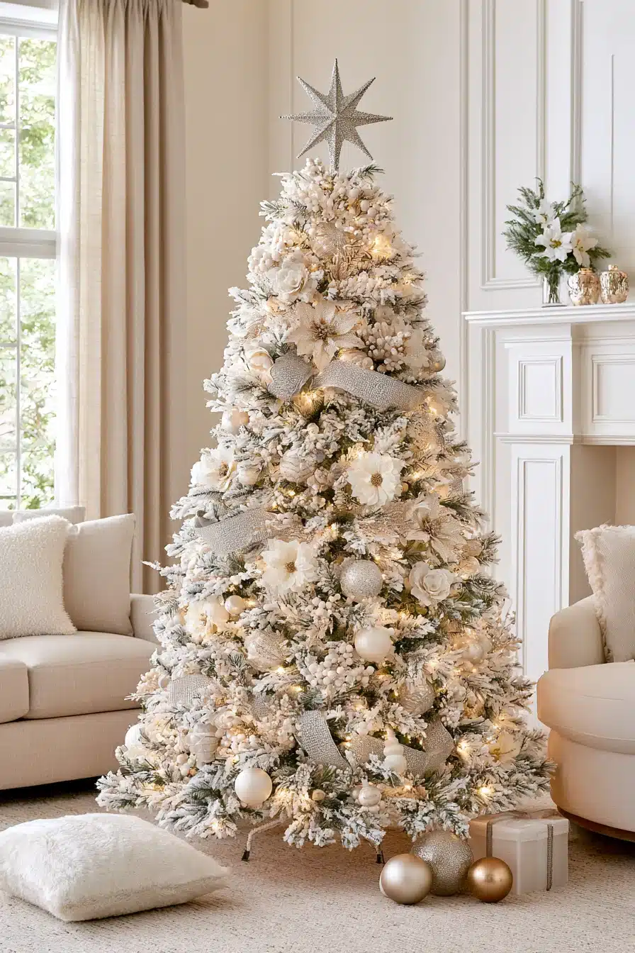 27 Magical White Christmas Tree Ideas For A Dreamy Holiday Home