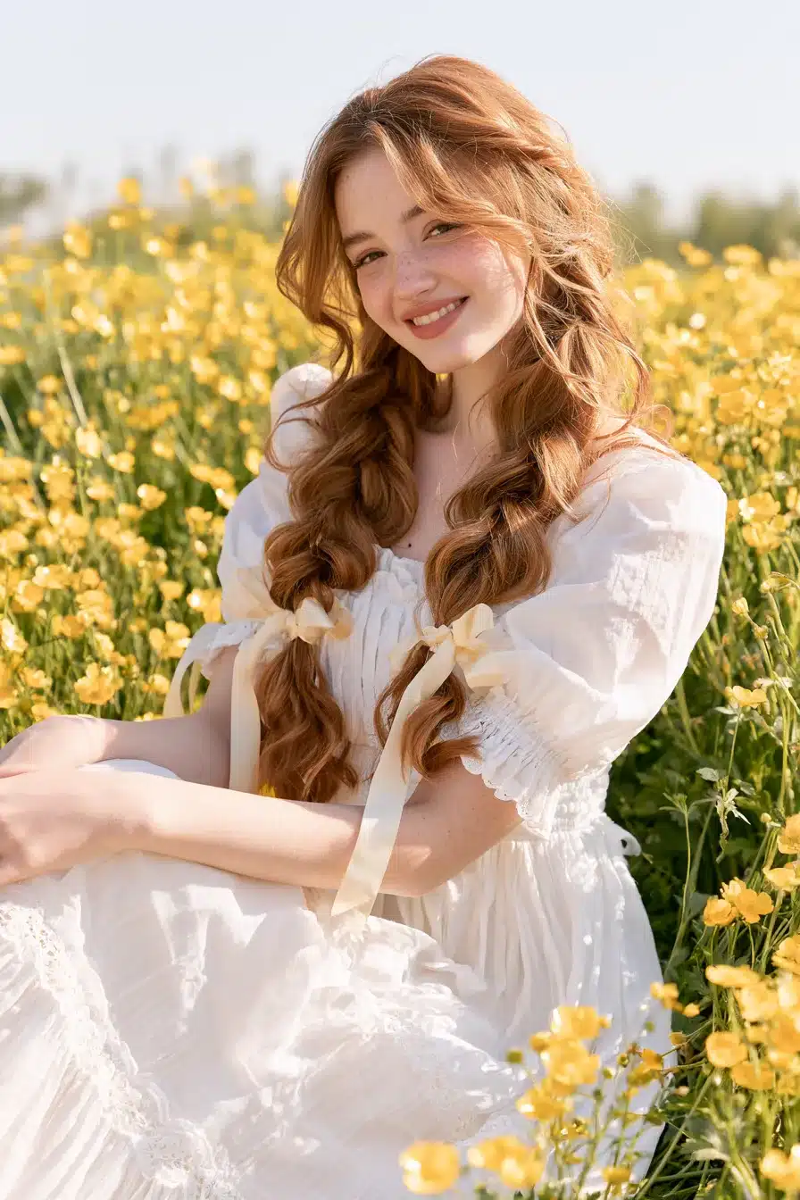 27 Dreamy Cottagecore Hairstyles for Long Hair Full of Romantic Charm