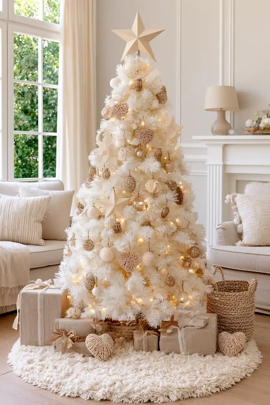 27 Magical White Christmas Tree Ideas For A Dreamy Holiday Home