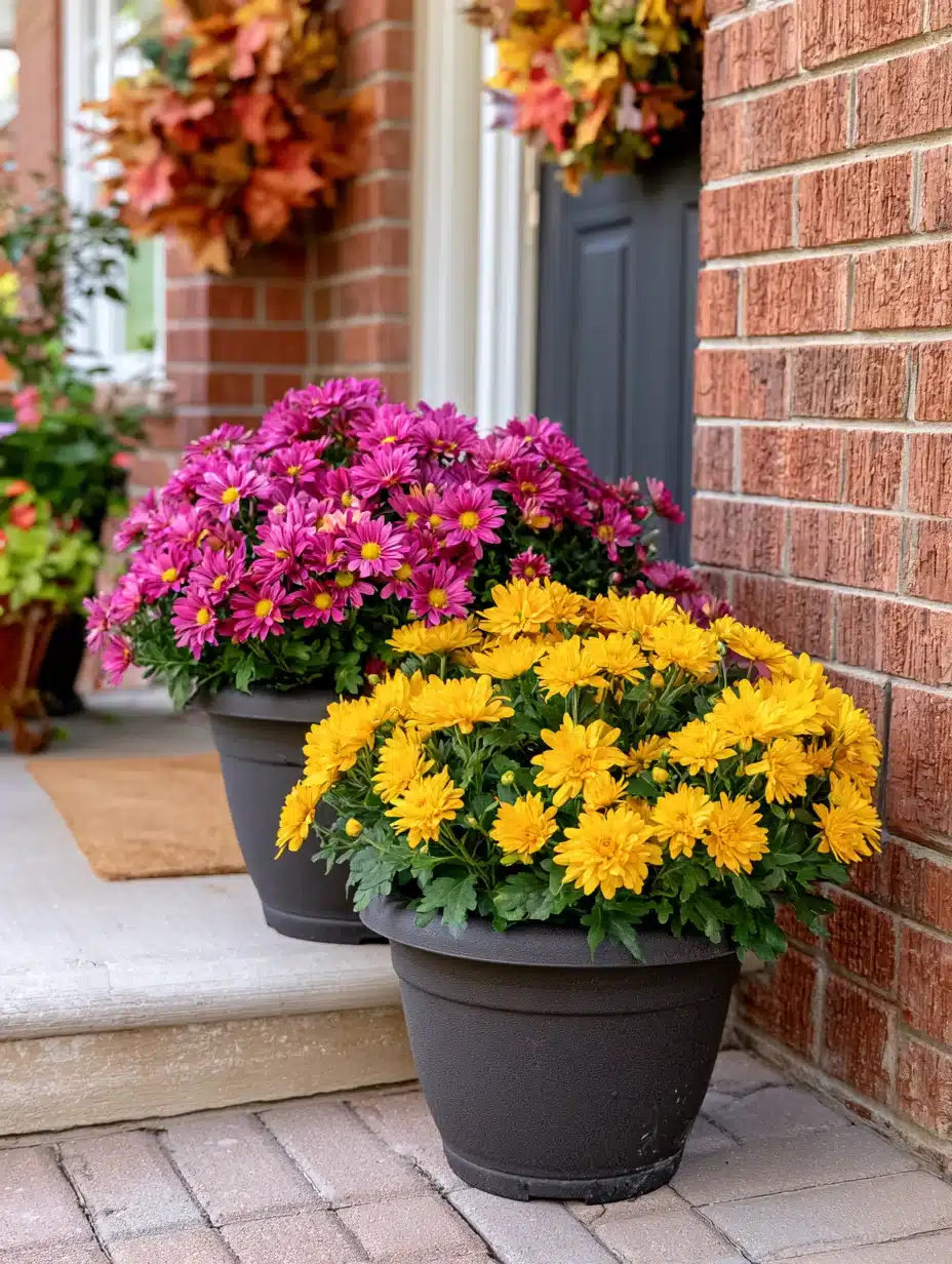 27 Gorgeous Mums Front Porch Ideas for a Colorful Fall Welcome