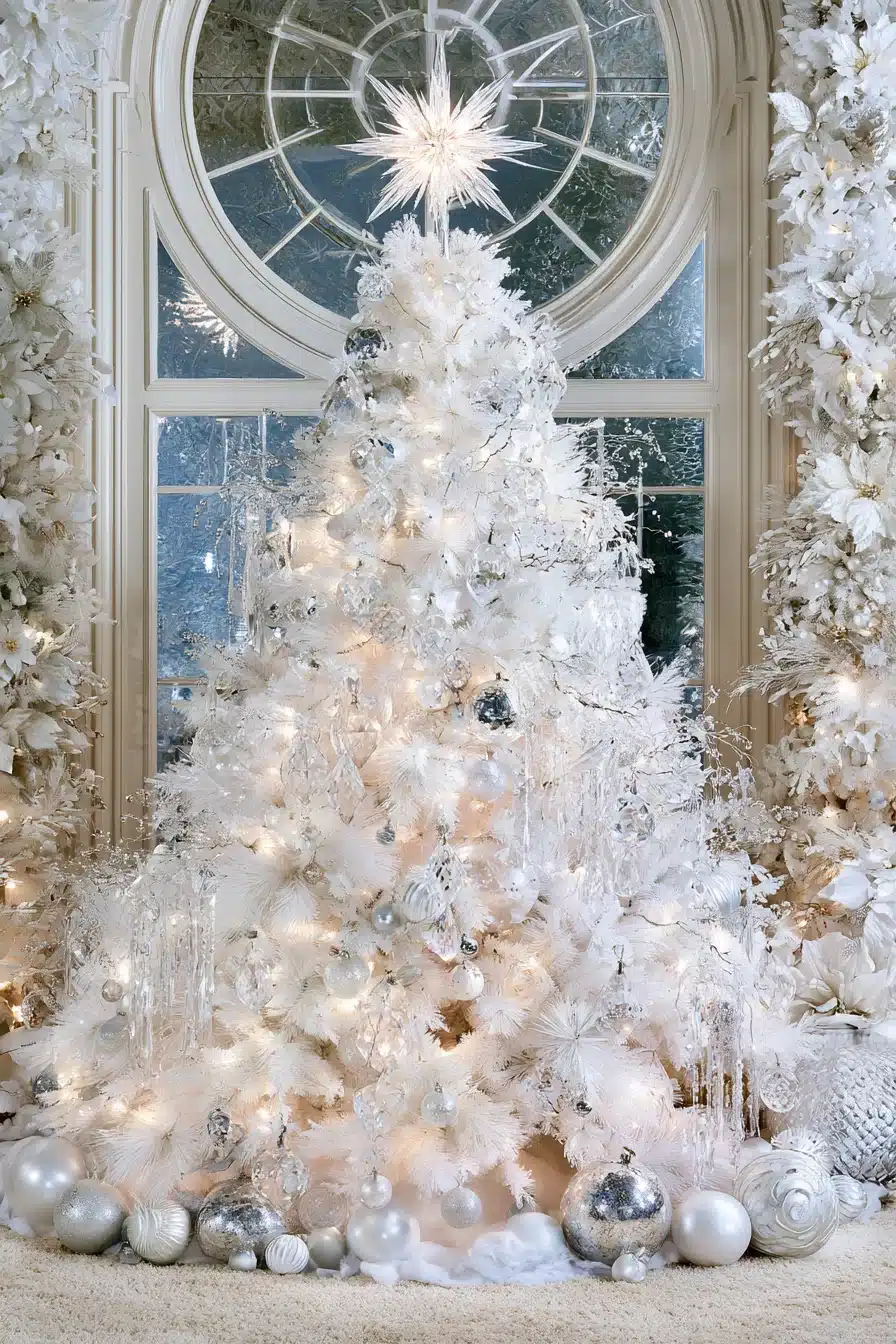 27 Magical White Christmas Tree Ideas For A Dreamy Holiday Home