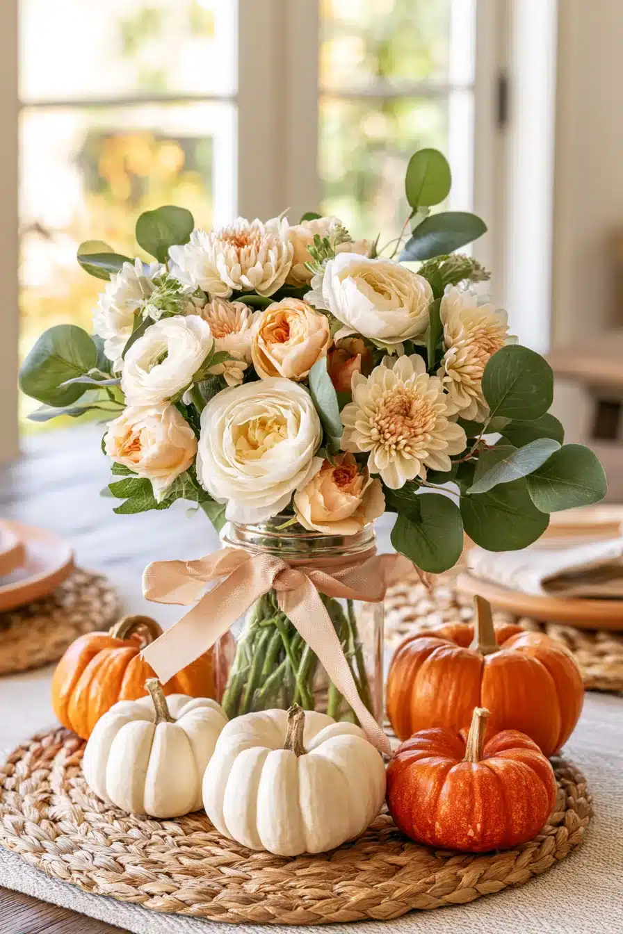 27 Cozy Fall Mason Jar Centerpieces for a Beautiful Autumn Table