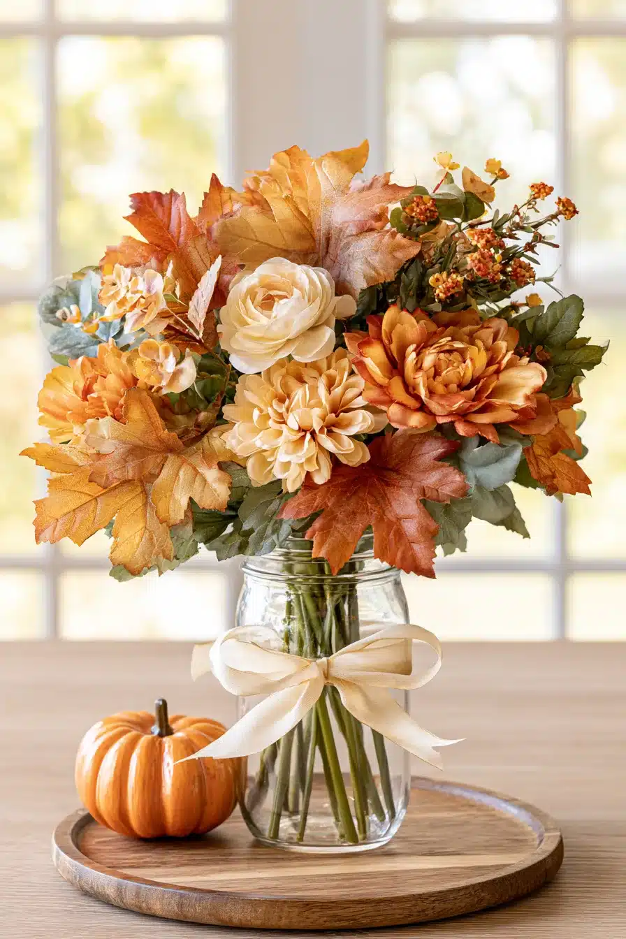 27 Cozy Fall Mason Jar Centerpieces for a Beautiful Autumn Table