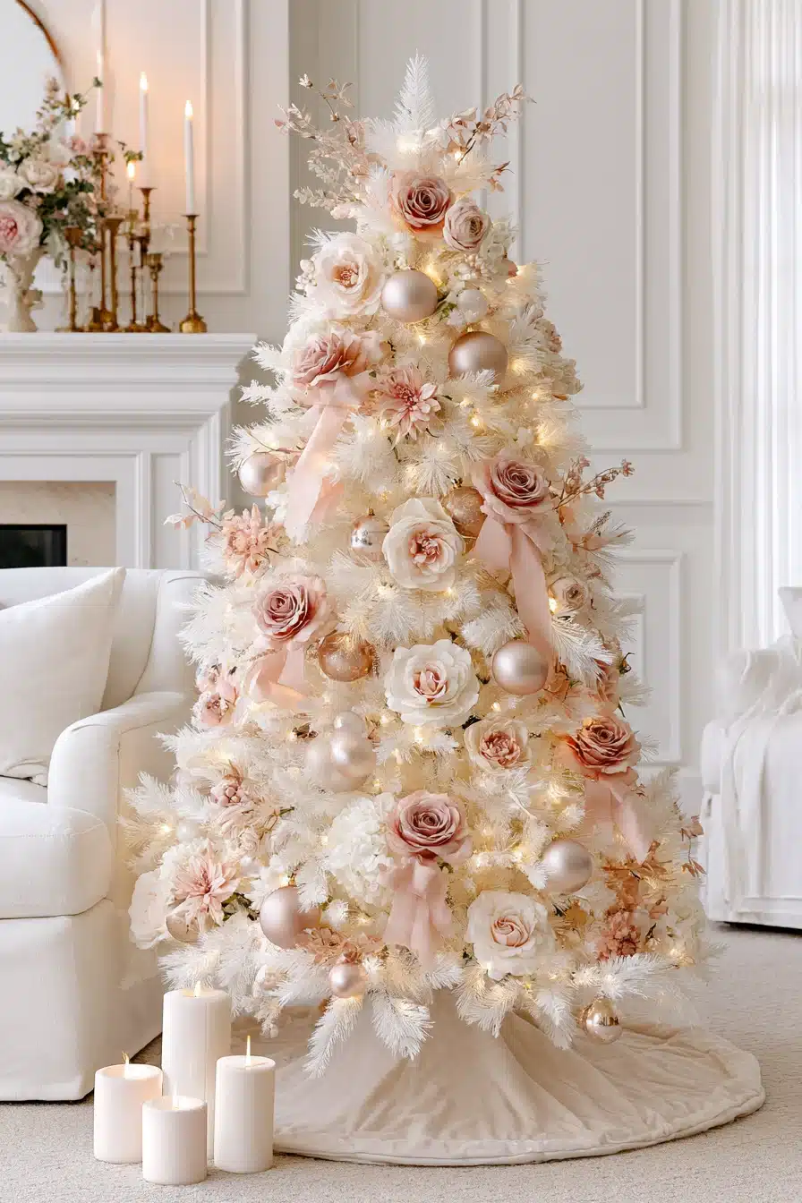 27 Magical White Christmas Tree Ideas For A Dreamy Holiday Home